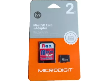 2GB MICRODIGIT microSD card + Adapter-
